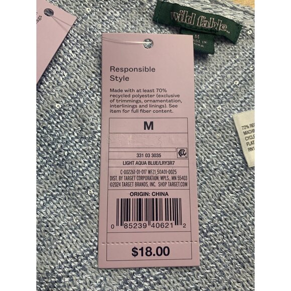 Wild Fable Womens Light Blue Halter Top With Crisscross Back & Adjustable Ties - Picture 11 of 11